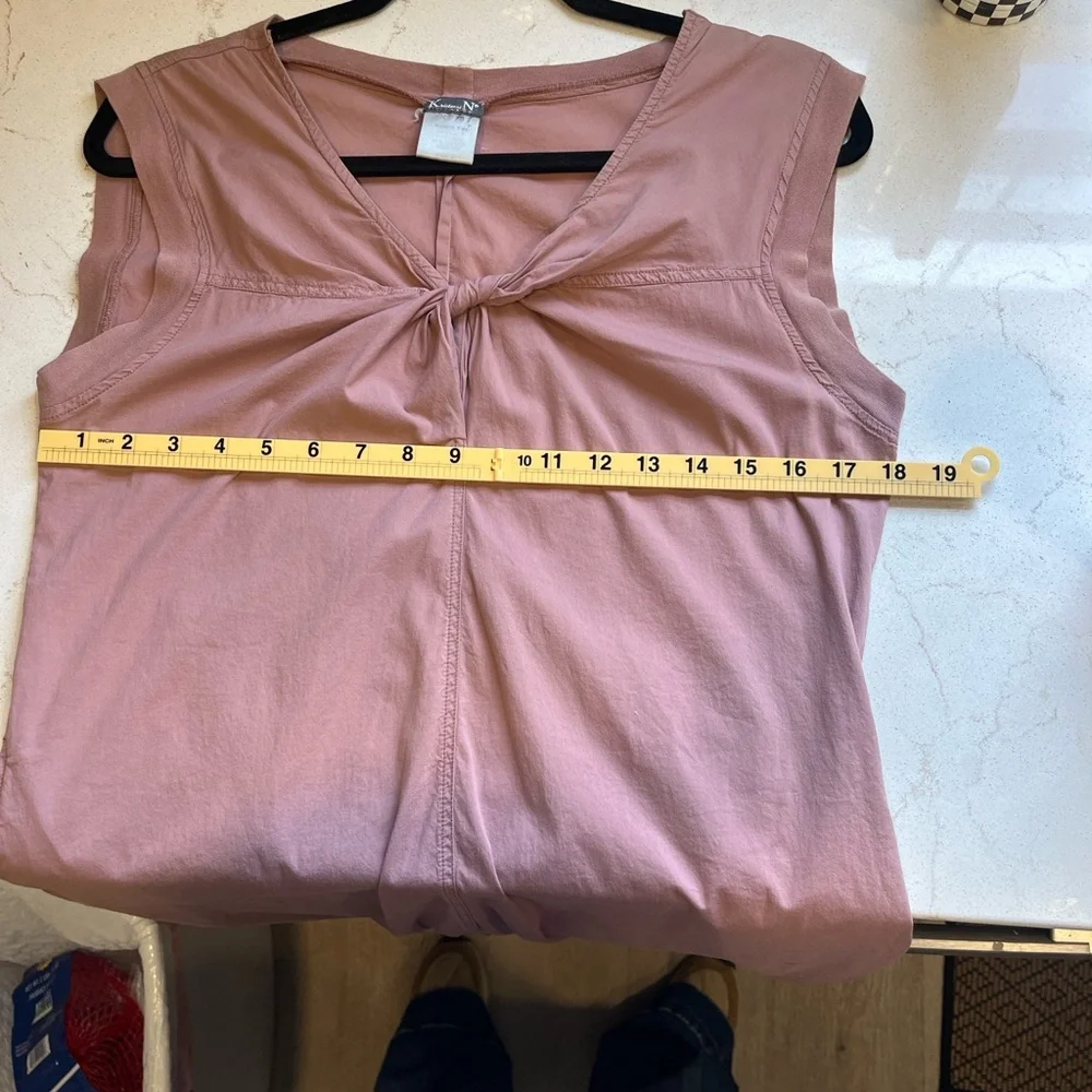 Kristensen Du Nord- Made in Italy    Dusty Rose Knot-Front Sleeveless Mini Dress